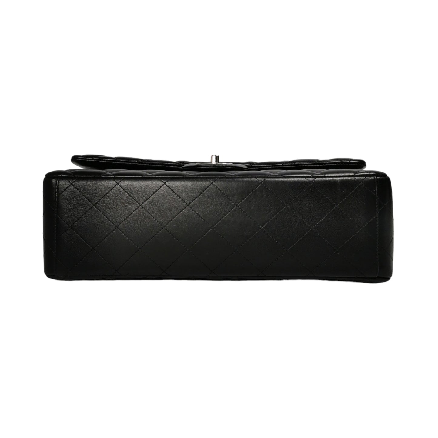 Chanel Classic Double Flap Maxi Black Lambskin Silver
