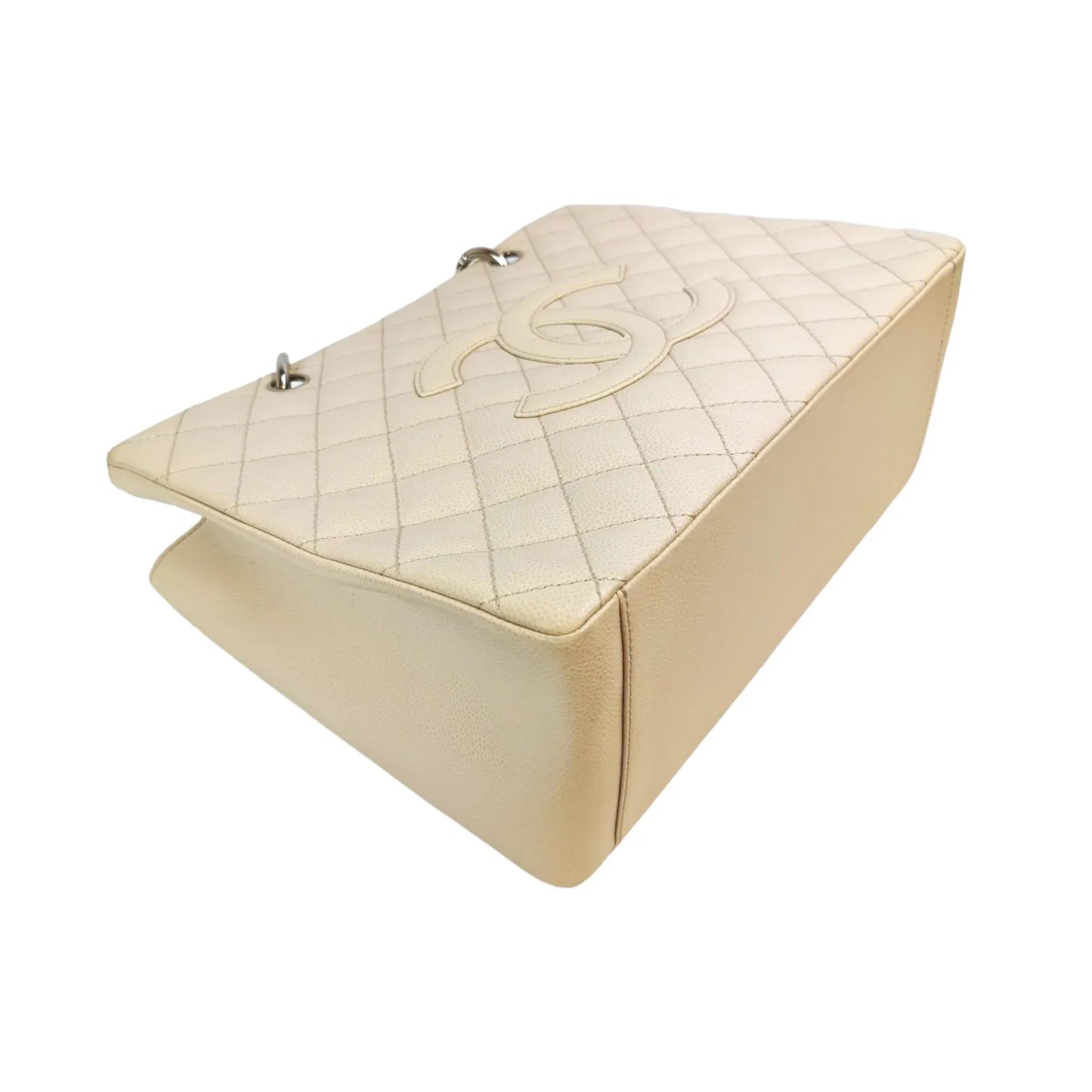 Chanel GST Beige Caviar Silver