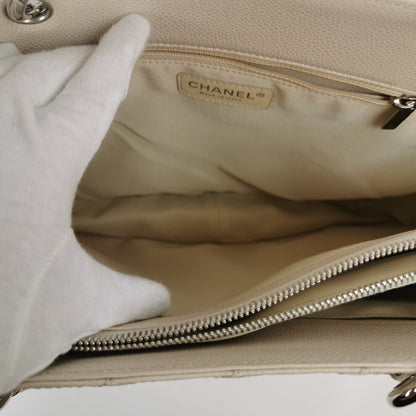 Chanel GST Beige Caviar Silver