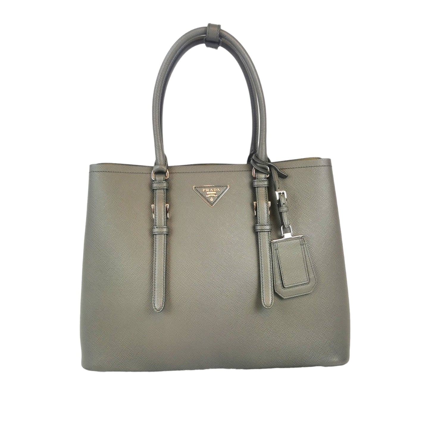 Prada Double Tote Bag Gray Saffiano