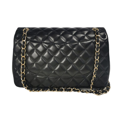 Chanel Classic Double Flap Jumbo Black Lambskin Gold