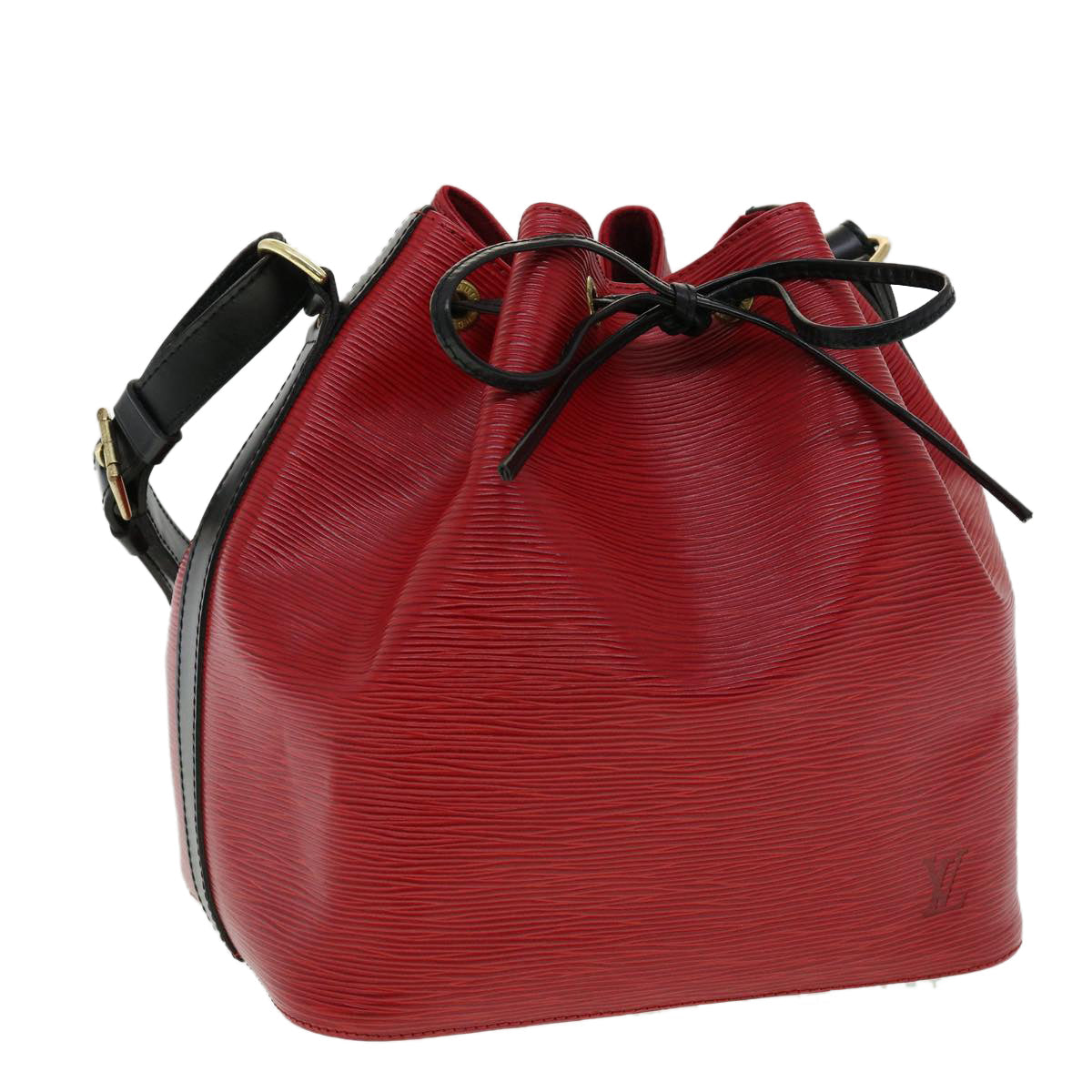 LOUIS VUITTON Epi Bicolor Petit Noe Shoulder Bag Red Black M44172 LV ro443