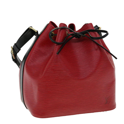LOUIS VUITTON Epi Bicolor Petit Noe Shoulder Bag Red Black M44172 LV ro443