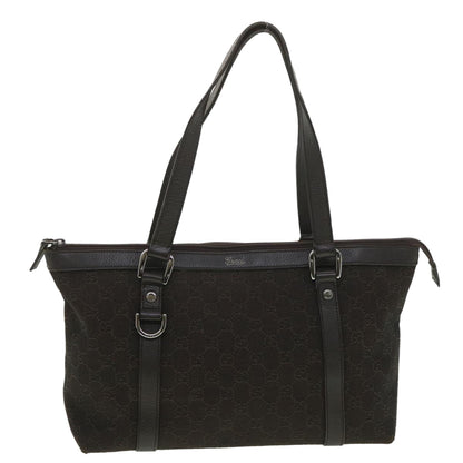 GUCCI GG Canvas Tote Bag Dark Brown 268640  ro914
