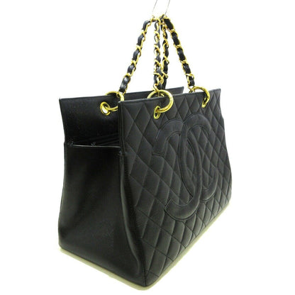 Vintage Quilted Caviar CC Tote Black