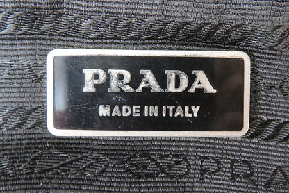 Prada Milano Black Nylon and Leather Tote Bag