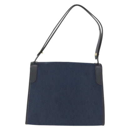 Christian Dior Vintage Honeycomb Shoulder Bag Canvas And Leather Navy Canvas Shoulder Bag Bag ()