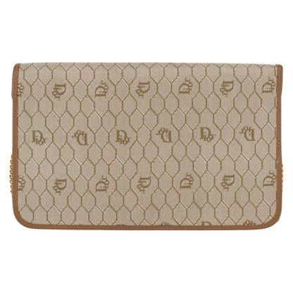 Christian Dior Vintage Honeycomb Chain Canvas Beige Canvas Shoulder Bag Bag ()