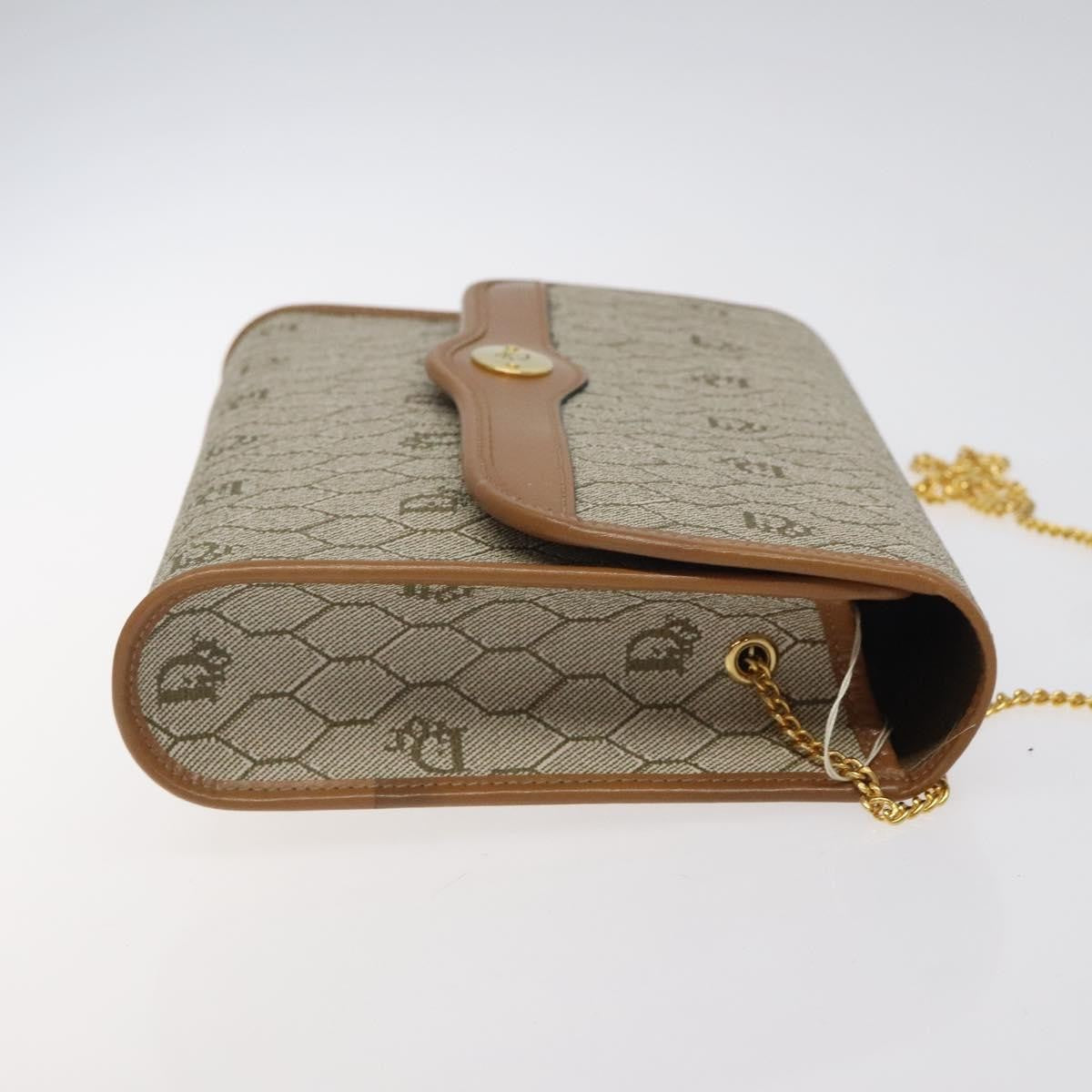 Christian Dior Vintage Honeycomb Flap Crossbody Bag Coated Canvas Beige Canvas Bag ()