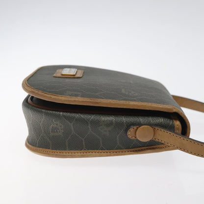 Christian Dior Vintage Honeycomb Flap Crossbody Bag Coated Canvas Brown Canvas Bag ()