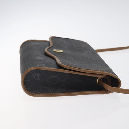 Christian Dior Vintage Honeycomb Flap Crossbody Bag Coated Canvas Black Canvas Bag ()