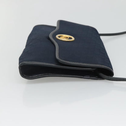 Christian Dior Vintage Trotter Flap Shoulder Bag Canvas Navy Canvas Bag ()