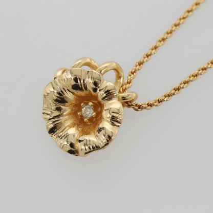 Christian Dior Logo Flower Necklace Metal Gold Metal Jewelry ()