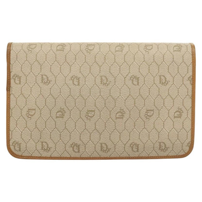 Christian Dior Vintage Honeycomb Chain Canvas Beige Canvas Bag ()