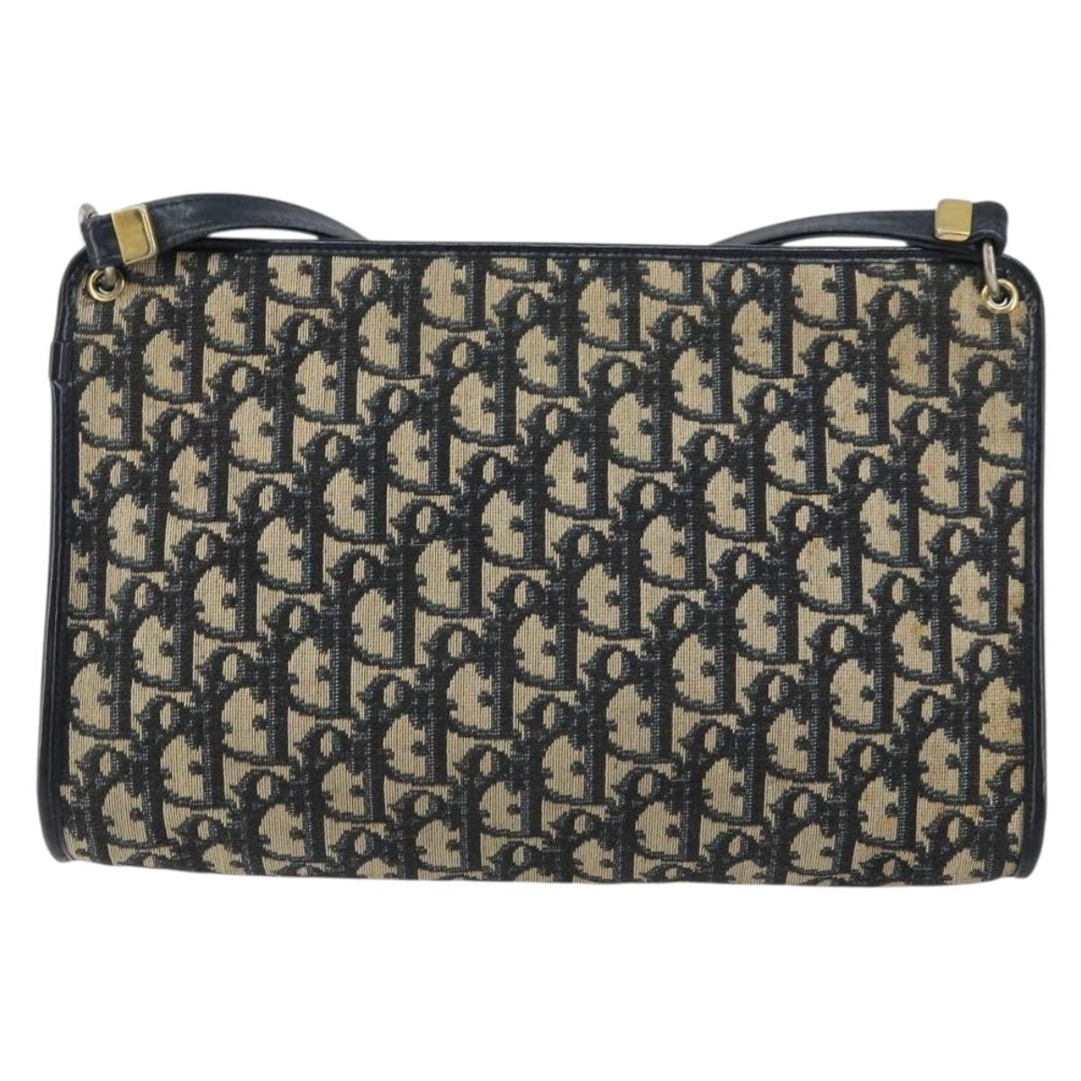 Christian Dior Vintage Trotter Shoulder Bag Canvas Navy Canvas Shoulder Bag Bag ()
