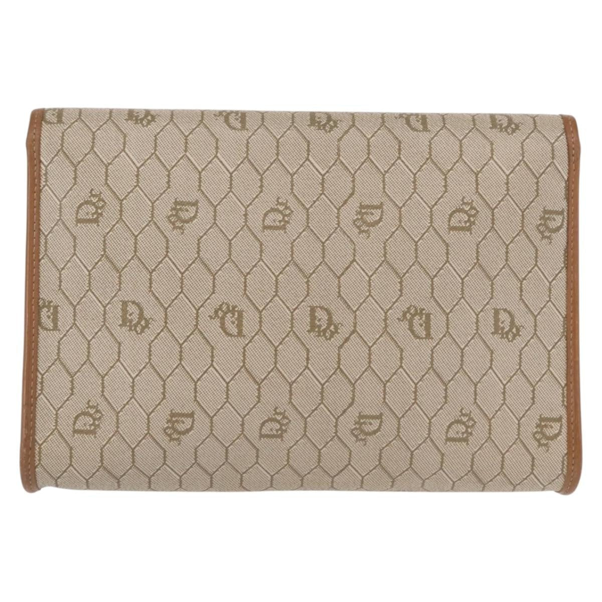 Christian Dior Vintage Honeycomb Chain Canvas Beige Pvc Shoulder Bag Bag ()