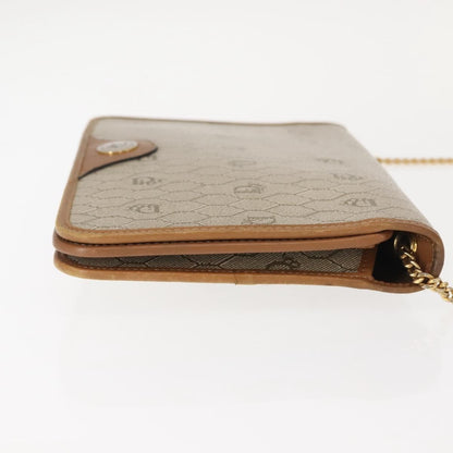 Christian Dior Vintage Honeycomb Chain Canvas Beige Canvas Shoulder Bag Bag ()