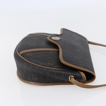Christian Dior Vintage Honeycomb Flap Crossbody Bag Canvas And Leather Black Canvas Shoulder Bag Bag ()