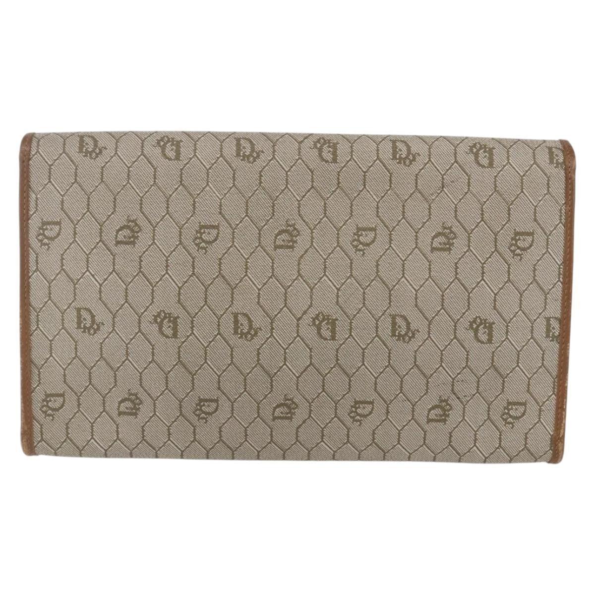 Christian Dior Vintage Honeycomb Chain Canvas Beige Canvas Shoulder Bag Bag ()