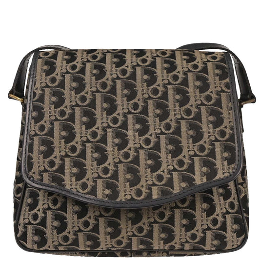 Christian Dior Vintage Trotter Flap Shoulder Bag Diorissimo Canvas Black Canvas Shoulder Bag Bag ()