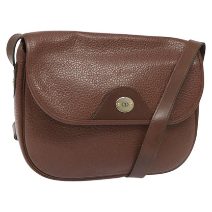 Christian Dior Vintage Shoulder Bag Leather Brown Leather Shoulder Bag Bag ()