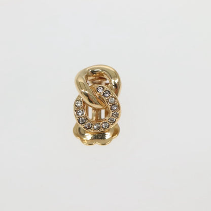 Christian Dior Vintage Chain Link Clip-On Earrings Metal With Crystals Gold Metal Earrings Jewelry ()