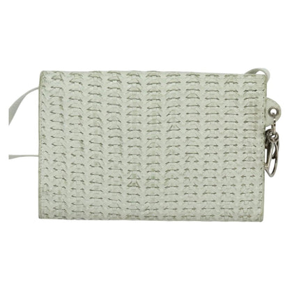 Christian Dior Vintage Flap Crossbody Bag Leather White Leather Clutche & Pouche Bag ()