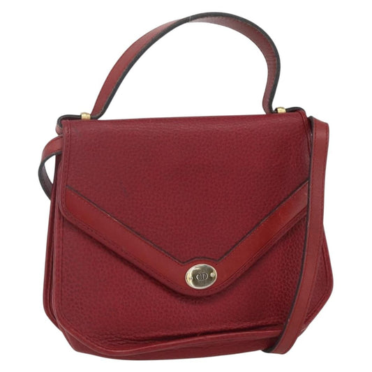 Christian Dior Vintage Handbag Leather Red Leather Handbag ()