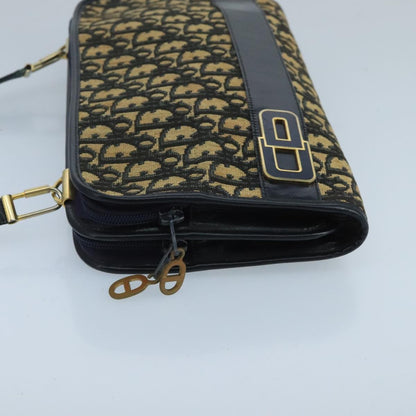 Christian Dior Vintage Trotter Crossbody Bag Diorissimo Coated Canvas Navy Canvas Shoulder Bag Bag ()