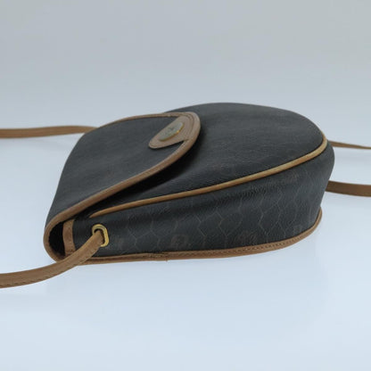 Christian Dior Vintage Honeycomb Flap Crossbody Bag Canvas And Leather Black Canvas Bag ()