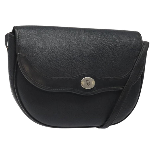 Christian Dior Vintage Honeycomb Flap Crossbody Bag Coated Canvas Black Canvas Bag ()