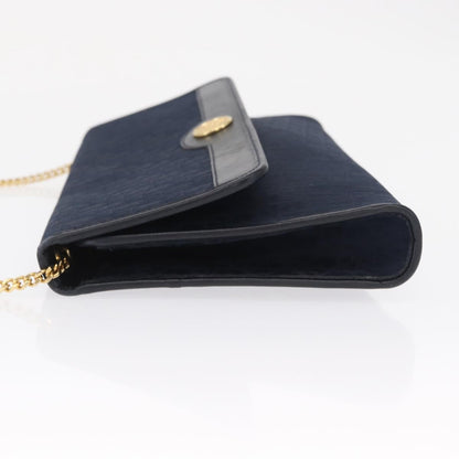 Christian Dior Vintage Honeycomb Chain Canvas Navy Canvas Shoulder Bag Bag ()