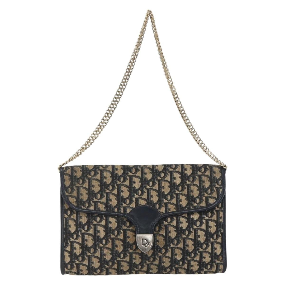 Christian Dior Vintage Trotter Shoulder Bag Canvas Navy Canvas Shoulder Bag Bag ()