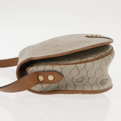 Christian Dior Vintage Honeycomb Flap Crossbody Bag Coated Canvas Beige Canvas Bag ()