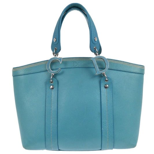 Christian Dior Vintage Tote Leather Turquoise Leather Tote Bag Bag ()
