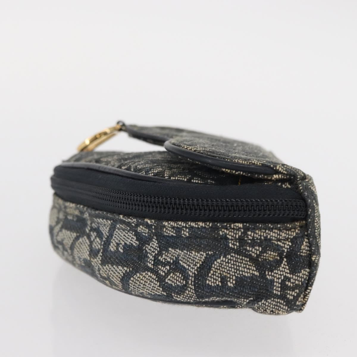 Christian Dior Saddle Zip Pouch Diorissimo Canvas Navy Canvas Clutche & Pouche Bag ()