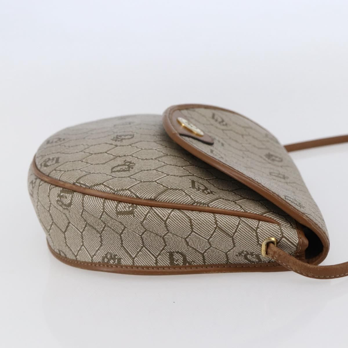 Christian Dior Vintage Honeycomb Flap Crossbody Bag Coated Canvas Beige Canvas Shoulder Bag Bag ()