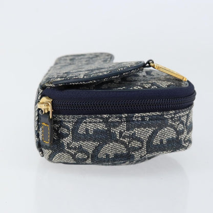Christian Dior Vintage Saddle Coin Purse Diorissimo Canvas Navy Canvas Clutche & Pouche Bag ()