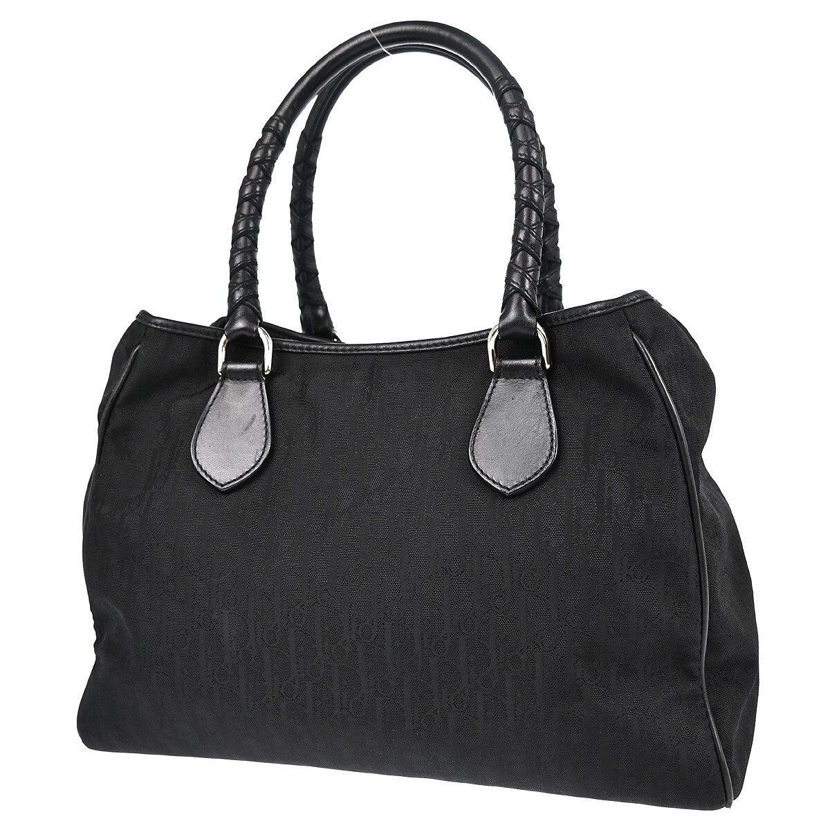 Christian Dior Lovely Tote Diorissimo Canvas Black Canvas Tote Bag Bag ()