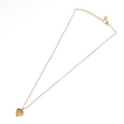 Christian Dior Logo Heart Pendant Necklace Metal Gold Metal Jewelry ()