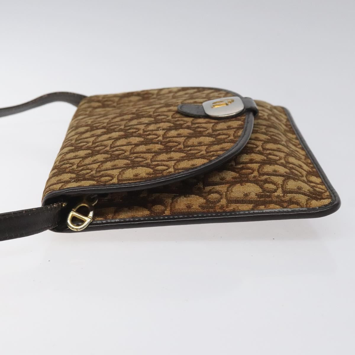 Christian Dior Vintage Trotter Shoulder Bag Canvas Brown Canvas Bag ()