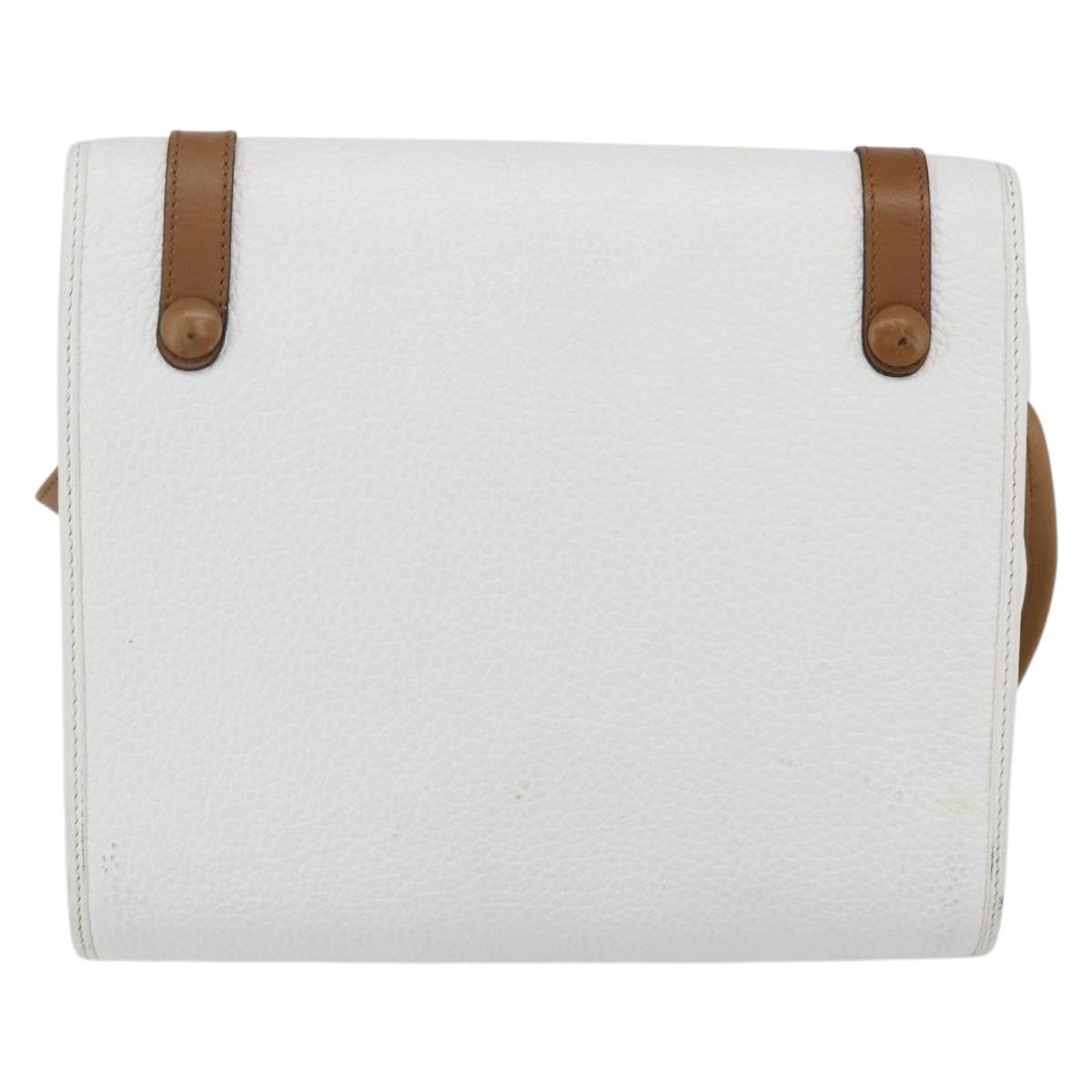 Christian Dior Vintage Cd Logo Shoulder Bag Leather White Leather Shoulder Bag Bag ()