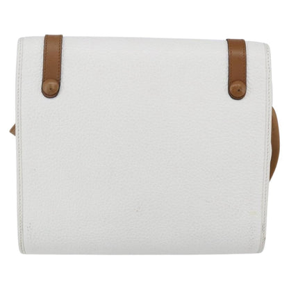 Christian Dior Vintage Cd Logo Shoulder Bag Leather White Leather Shoulder Bag Bag ()