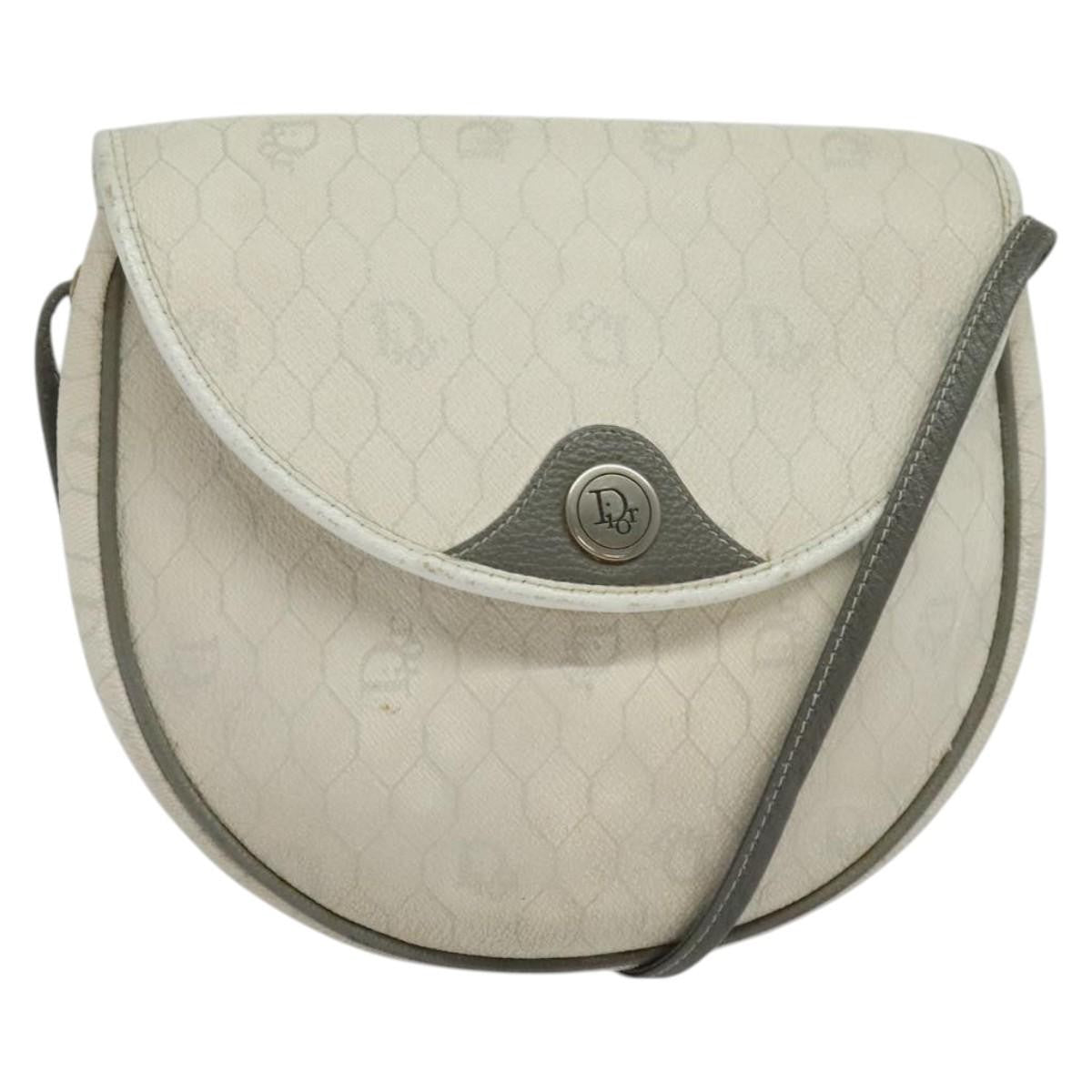 Christian Dior Vintage Honeycomb Shoulder Bag Canvas White Canvas Shoulder Bag Bag ()