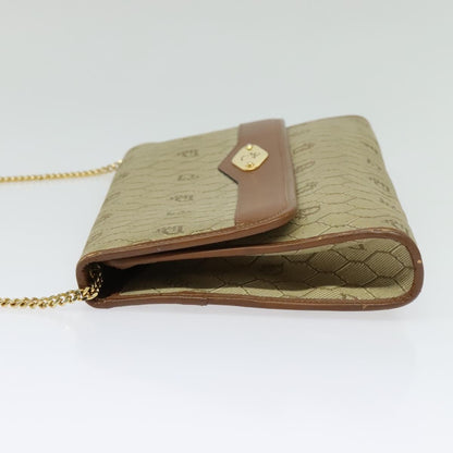 Christian Dior Vintage Honeycomb Chain Canvas Beige Canvas Bag ()