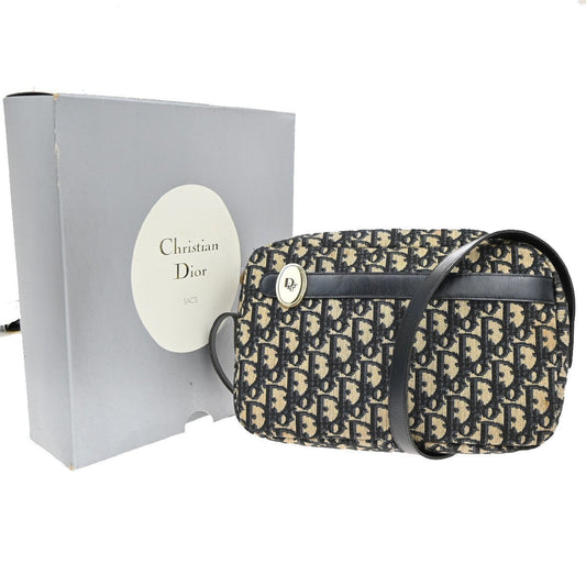 Christian Dior Vintage Trotter Shoulder Bag Canvas Blue Canvas Shoulder Bag Bag ()