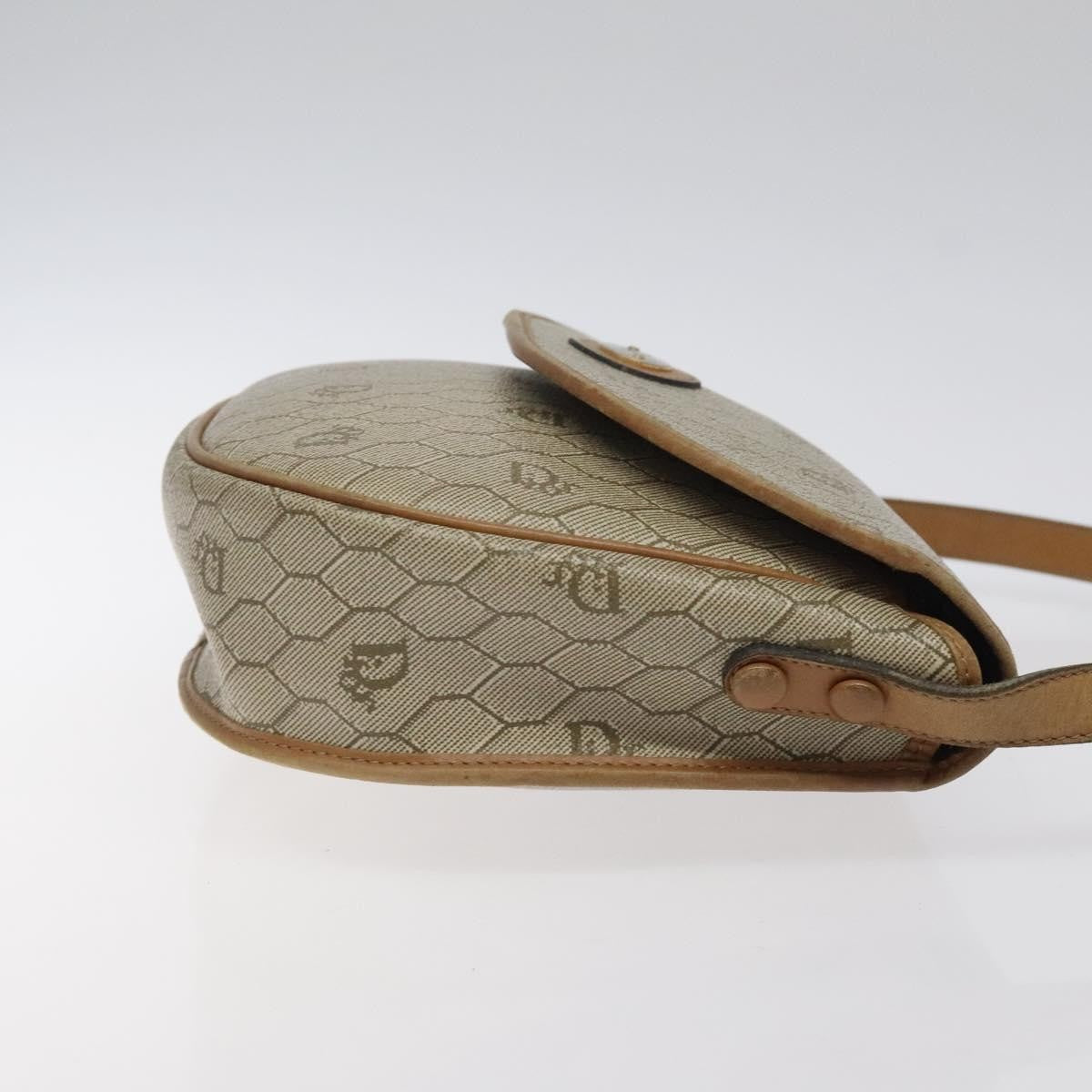 Christian Dior Vintage Honeycomb Flap Crossbody Bag Coated Canvas Beige Canvas Bag ()