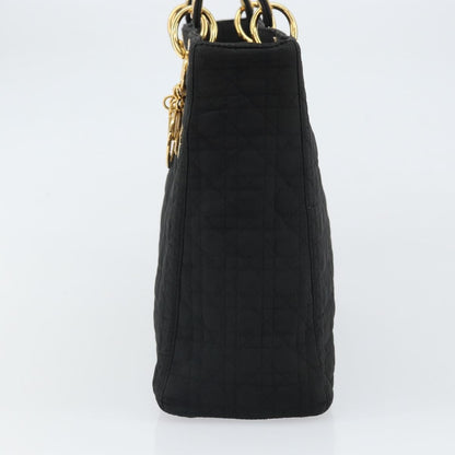 Christian Dior Vintage Lady Dior Bag Cannage Quilt Nylon Black Nylon Handbag ()