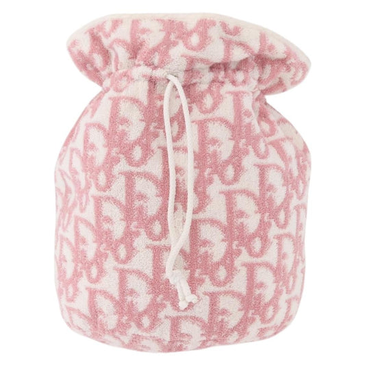 Christian Dior Vintage Trotter Pouch Pile Pink Canvas Clutche & Pouche Bag ()