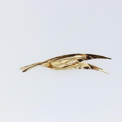 Christian Dior Vintage Feather Metal Gold Metal Brooch Jewelry ()